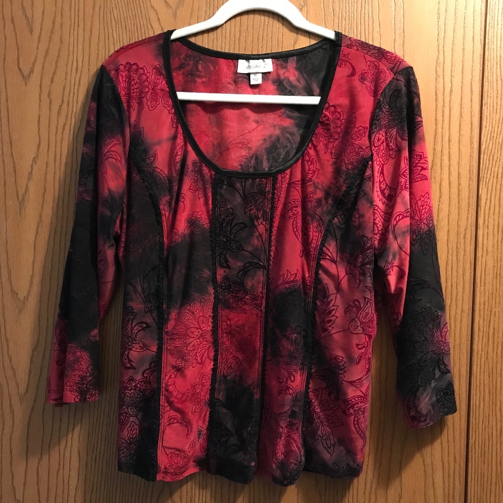 Dressbarn Red and Black Top
